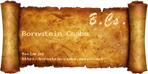 Bornstein Csaba névjegykártya
